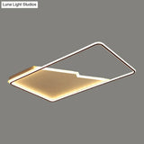 Simplicity Acrylic Rectangle Flush Mount Led Light - White Ceiling Fixture For Bedroom / 37.5 Warm