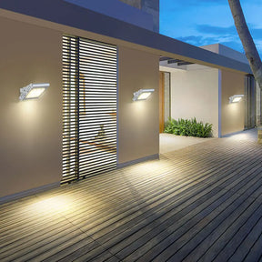 Simplicity Aluminum Led Spotlight Wall Sconce In Silver For Courtyard Lighting / A