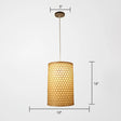 Simplicity Beige Bamboo Shade Restaurant Pendant Ceiling Light With 1 Bulb