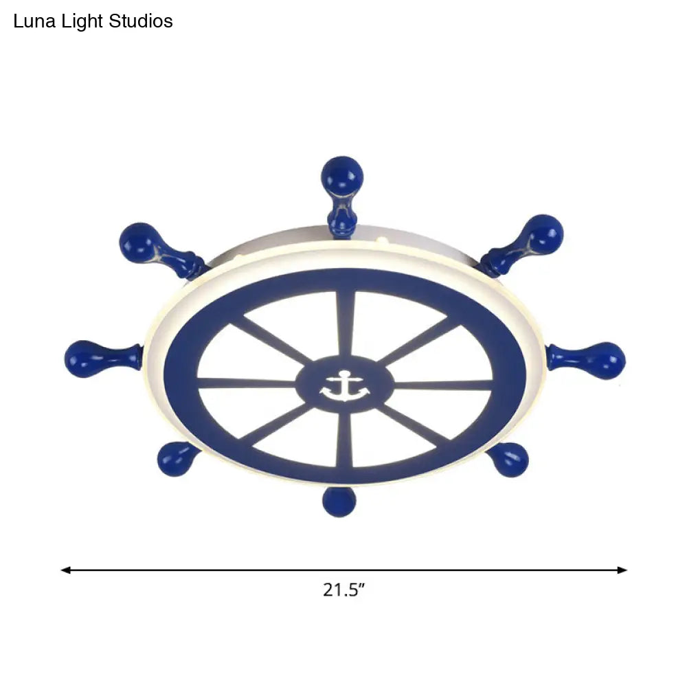 Simplicity Blue Led Bedroom Ceiling Light With Rudder Acrylic Shade