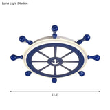 Simplicity Blue Led Bedroom Ceiling Light With Rudder Acrylic Shade