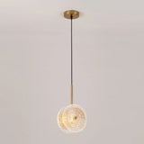 Simplicity Brass Plated Crystal Glass Led Pendant Light For Diners / B