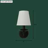 Simplicity Candelabra Metal Wall Light With Fabric Shade - White Bucket Design