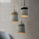 Simplicity Cement Pendant Light With Bell Suspension - Perfect For Dining Room Or Ceiling Lighting