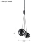 Simplicity Chrome Suspension Lamp With Clear Glass Shades For Restaurants - Set Of 3 Lights