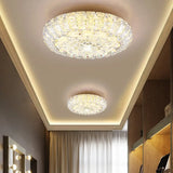 Simplicity Corridor Led Flushmount Ceiling Light With Clear Crystal Block Shade - 8’/12’