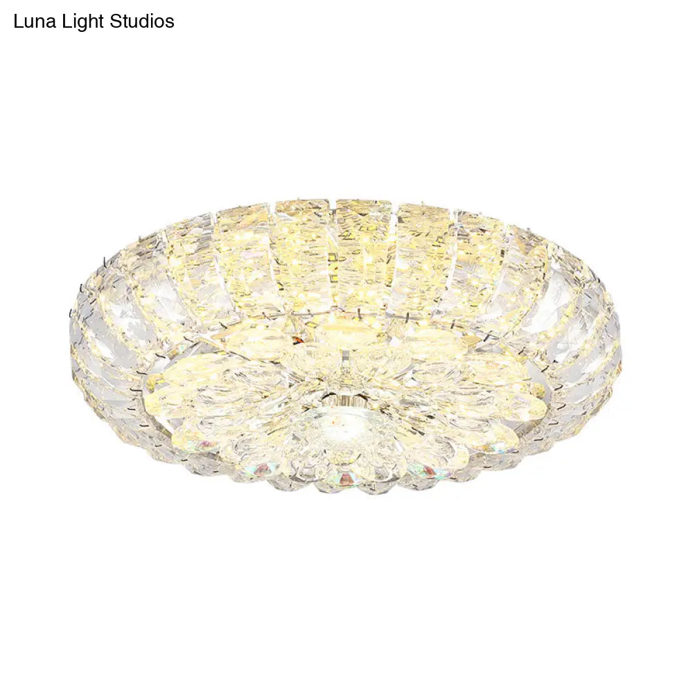 Simplicity Corridor Led Flushmount Ceiling Light With Clear Crystal Block Shade - 8’/12’ Options