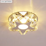Simplicity Crystal Block Stainless - Steel Circle/Star Led Flush Mount Ceiling Light For Corridor