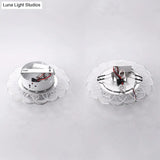 Simplicity Crystal Flower Led Flush Mount Ceiling Light With Clear For Entryway
