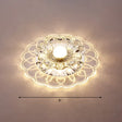 Simplicity Crystal Flower Led Flush Mount Ceiling Light With Clear For Entryway / Warm