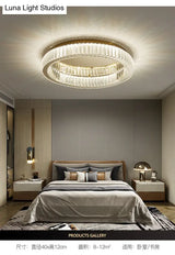 Simplicity Crystal Prism Led Brass Finish Ceiling Lamp - Flush Mount Lighting