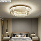 Simplicity Crystal Prism Led Brass Finish Ceiling Lamp - Flush Mount Lighting