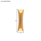 Simplicity Curled Metal Wall Mount Sconce With Dual Heads 13/21/30 H Brass/Gold/Natural Wood Finish