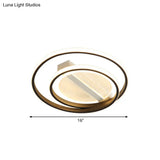 Simplicity Dual Ring Flush Mount Led Light - White & Gold Warm/White 16’/19.5’ Width