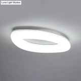 Simplicity Ellipse Flush Light: Acrylic Led Ceiling Lamp For Living Room White
