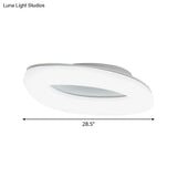 Simplicity Ellipse Flush Light: Acrylic Led Ceiling Lamp For Living Room White