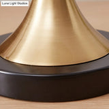 Simplicity Empire Shade Table Light: Elegant Brass Night Lighting For Bedroom (1 Bulb)
