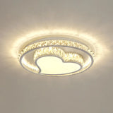 Simplicity Geometric Led Ceiling Light With Crystal Accents In Stainless Steel For Bedrooms