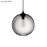 Simplicity Glass Globe Pendant Light - 1 Red/Brown/Clear