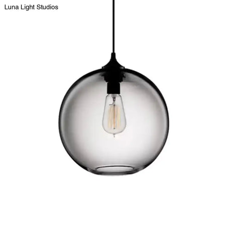 Simplicity Glass Globe Pendant Light - 1 Red/Brown/Clear