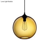Simplicity Glass Globe Pendant Light - 1 Red/Brown/Clear