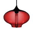 Simplicity Glass Oval Hanging Lamp: 1-Light Red/Brown/Blue Ceiling Light Red