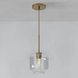 Simplicity Glass Pendant Light With Gold Finish - Clear Mug Shape Single Bulb Suspension / B