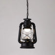 Simplicity Lantern Hanging Light - Metallic Kerosene Lighting For Restaurants 1 Bulb Black / 7’ A