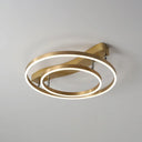 Simplicity Led Brass Multi-Ring Flush Mount Ceiling Light For Living Room 2 / White