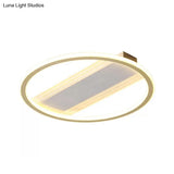 Simplicity Led Ceiling Fixture White Semi Flush Mount With Metallic Shade Warm/White Light