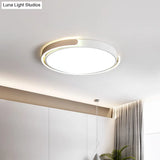 Simplicity Led Ceiling Lamp - Black/White/Gold Round Flush Mount Lighting With Acrylic Shade