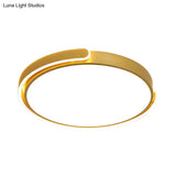 Simplicity Led Ceiling Lamp - Black/White/Gold Round Flush Mount Lighting With Acrylic Shade