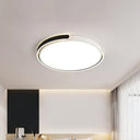 Simplicity Led Ceiling Lamp - Black/White/Gold Round Flush Mount Lighting With Acrylic Shade