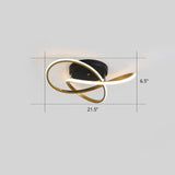 Simplicity Led Ceiling Lamp With Acrylic Strip Shade For Bedroom Gold / 21.5 Warm