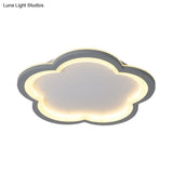 Simplicity Led Ceiling Light Fixture With Acrylic Diffuser- Flower Metal Flush In White/Warm