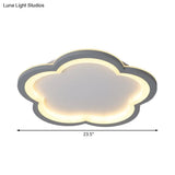 Simplicity Led Ceiling Light Fixture With Acrylic Diffuser- Flower Metal Flush In White/Warm
