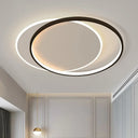 Simplicity Led Ceiling Mount Lamp - Black - White Flush Light Fixture With Acrylic Shade / 18’