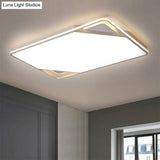Simplicity Led Metal Flushmount Ceiling Light In White With Warm