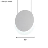Simplicity Led Pendant Light With White Suspension And Crescent Shaped Acrylic Shade In Warm/White
