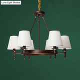 Simplicity Living Room Chandelier: Stylish Fabric Suspension Light With Bucket Shade