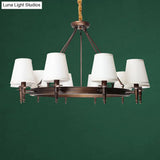 Simplicity Living Room Chandelier: Stylish Fabric Suspension Light With Bucket Shade