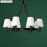 Simplicity Living Room Chandelier: Stylish Fabric Suspension Light With Bucket Shade