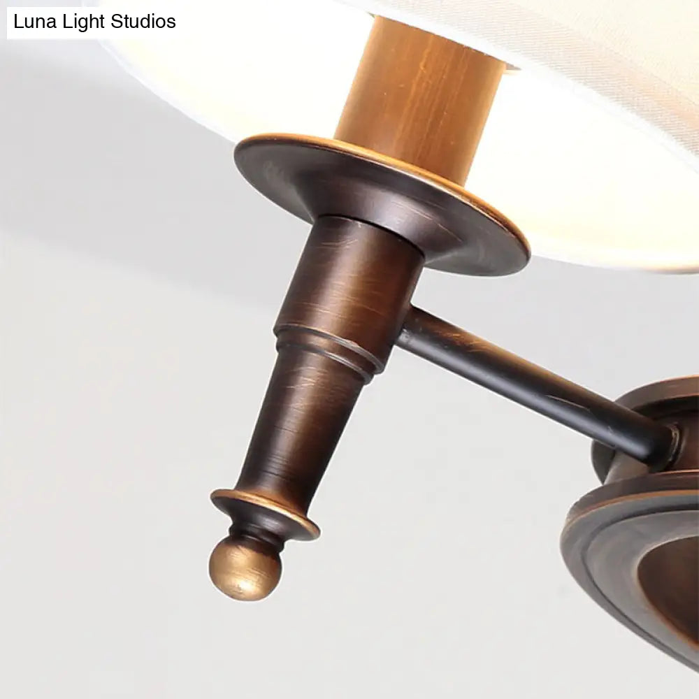 Simplicity Living Room Chandelier: Stylish Fabric Suspension Light With Bucket Shade