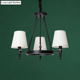 Simplicity Living Room Chandelier: Stylish Fabric Suspension Light With Bucket Shade