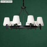 Simplicity Living Room Chandelier: Stylish Fabric Suspension Light With Bucket Shade