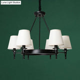 Simplicity Living Room Chandelier: Stylish Fabric Suspension Light With Bucket Shade