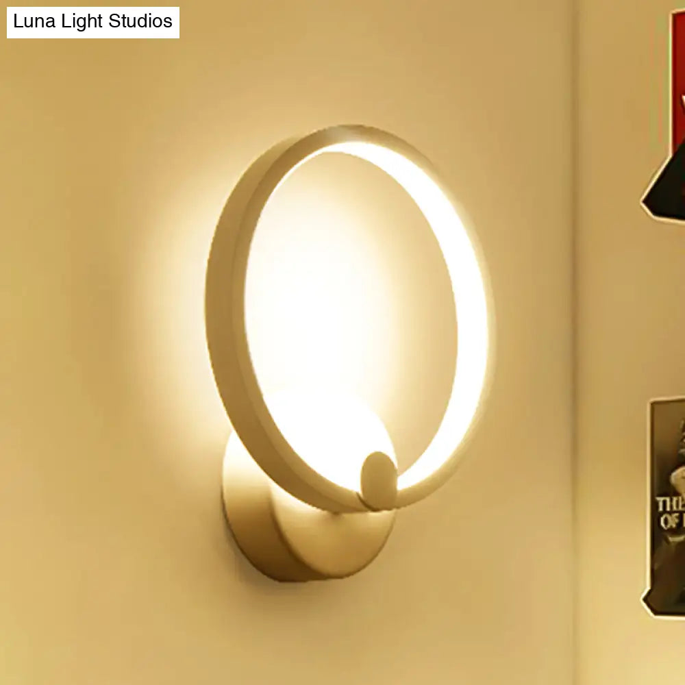 Simplicity Loop Sconce Light Acrylic Led - 8/12 Diameter Warm/White Bedroom Wall Lighting Fixture