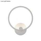 Simplicity Loop Sconce Light Acrylic Led - 8/12 Diameter Warm/White Bedroom Wall Lighting Fixture