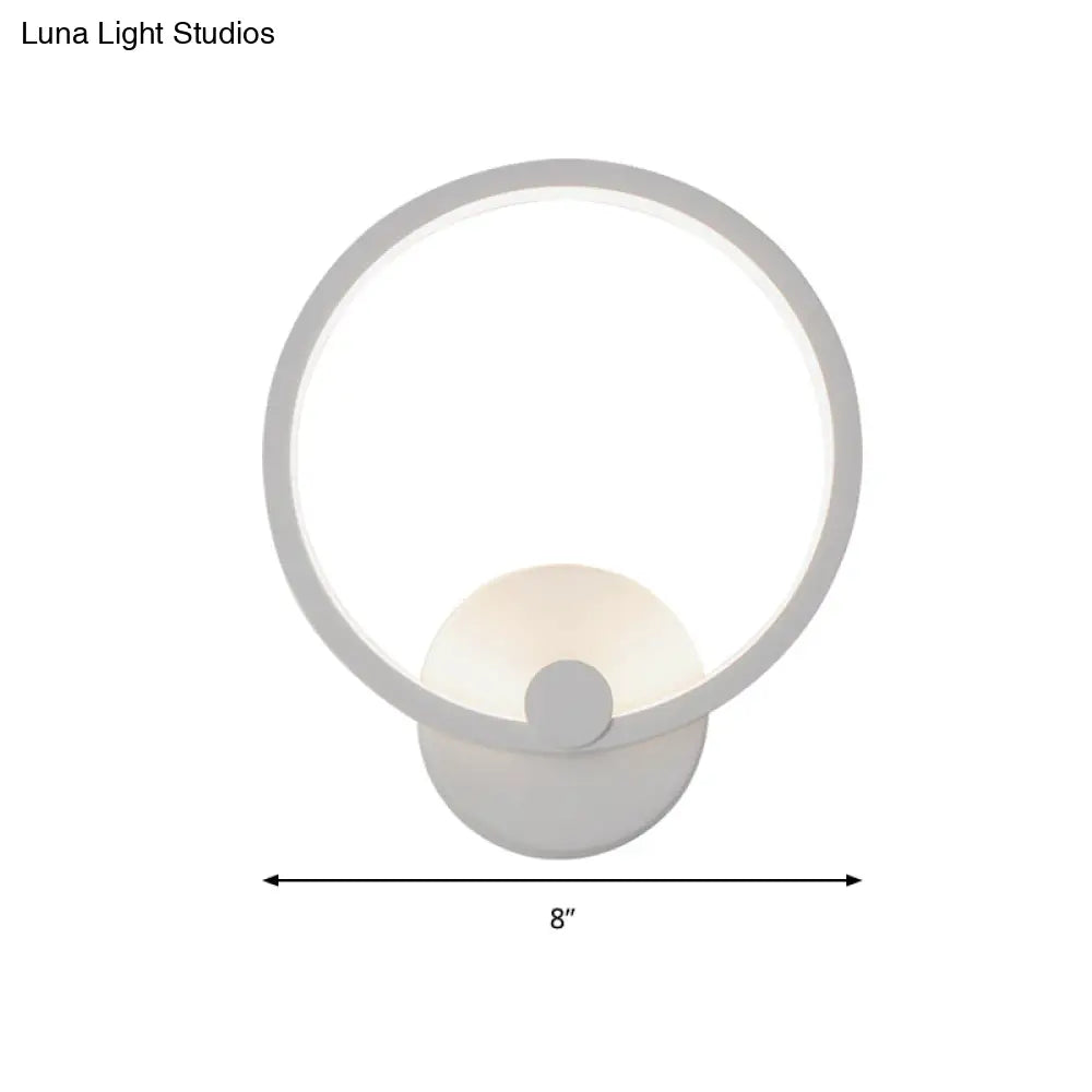Simplicity Loop Sconce Light Acrylic Led - 8/12 Diameter Warm/White Bedroom Wall Lighting Fixture