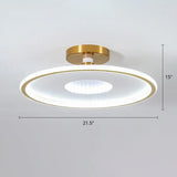 Simplicity Metal Led Ceiling Light | Disc Semi Flush Mount Fixture For Bedrooms White - Gold /